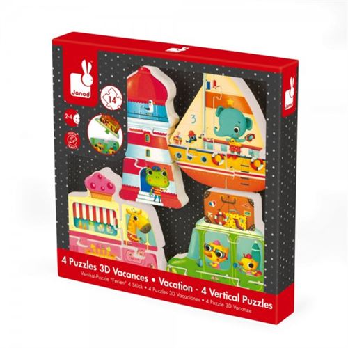 COFFRET 4 PUZZLES 3D VACANCES