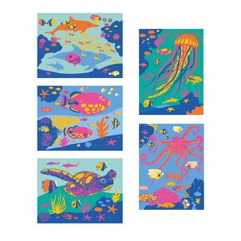 Les ateliers d'Antoine Guilloppé - Tableaux à peindre animaux de la mer - pochette avec accessoires