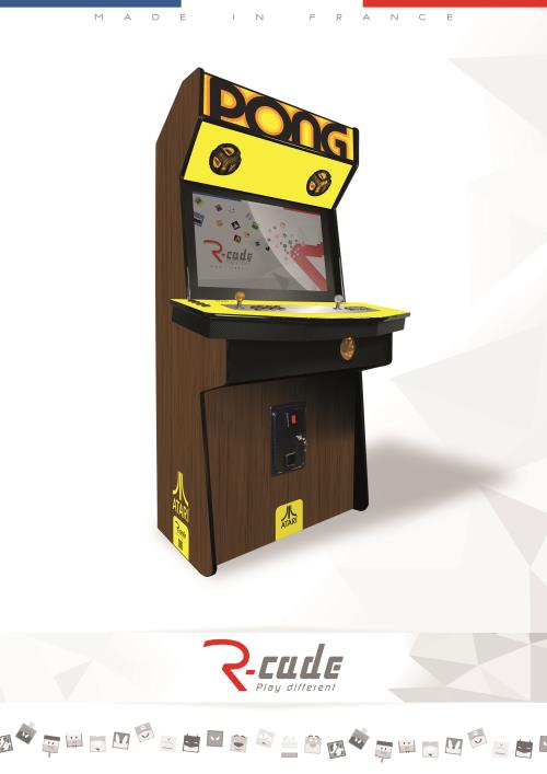 Borne d'arcade R-Cade Jamma Elite avec Habillage Atari – Pong