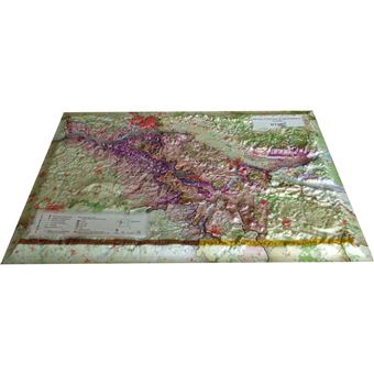 Carte en relief de l'Anjou Viticole et Historique