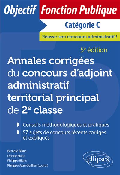 Annales corrigées du concours d'adjoint administratif territorial de 2ème classe