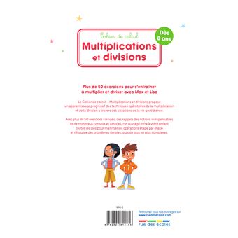 Cahier de calcul multiplications et divisions