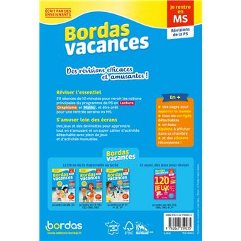 Bordas Vacances - Je rentre en Moyenne section