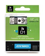 DYMO D1 - Auto-adhésif - noir sur transparent - Rouleau (1,2 cm x 7 m) 1 cassette(s) bande d'étiquettes - pour LabelMANAGER 100, 160, 210, 220, 260, 280, 300, 360, 420, Wireless PnP; LabelPOINT 250