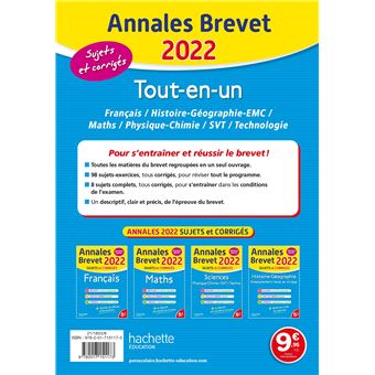 Annales BREVET 2022 Tout-en-un