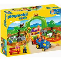 9377 - Playmobil 1.2.3 Parc animalier Playmobil : King Jouet