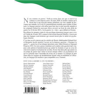 Cliniques méditerranéennes 106 - Cliniques en temps de guerre