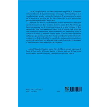 Les Stratégies matrimoniales de l’aristocratie sénatoriale romaine au temps des guerres civiles
