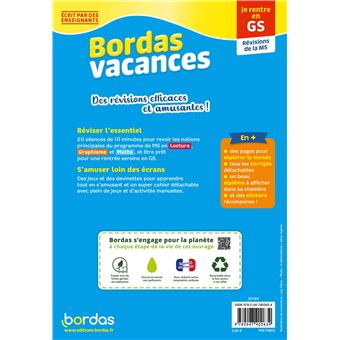 Bordas Vacances - Je rentre en Grande section