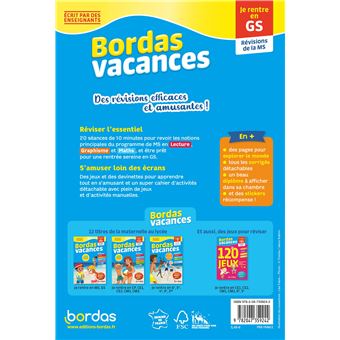 Bordas Vacances - Je rentre en Grande section