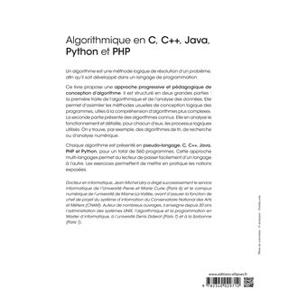 Algorithmique en C, C++, Java, Python et PHP