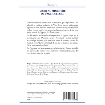 Vichy au ministère de l'agriculture