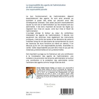 La responsabilité des agents de l'administration en droit camerounais