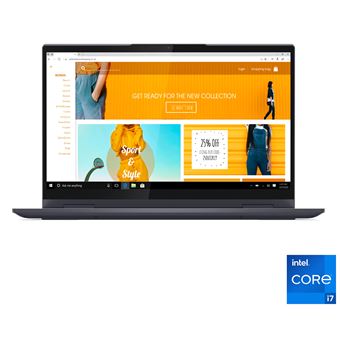Lenovo Yoga 7 14ITL5 82BH - Draaibaar design - Intel Core i7 - 1165G7 / tot 4.7 GHz - Evo - Win 11 Home - Intel Iris Xe Graphics - 16 GB RAM - 512 GB SSD NVMe - 14" IPS aanraakscherm 1920 x 1080 (Full HD) - Wi-Fi 6 - slate gray - tsb Belgisch - 1