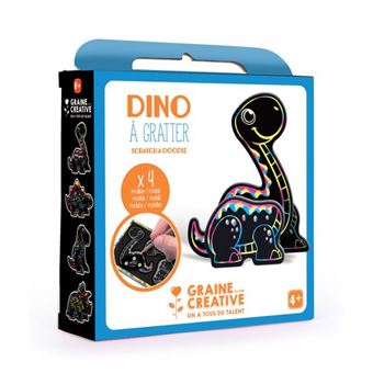 Kit Graine Créative 4 cartes à gratter 3D dinosaure