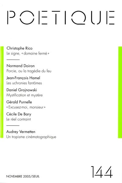 Poétique, n° 144 -  Collectif - broché
