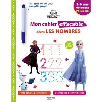 Disney - Reine des neiges 2 - Mon cahier effaçable - J'écris les nombres (3-6 ans)