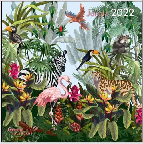 JUNGLE 2022 GREENLINE 30 X 30CM GRID CALENDAR