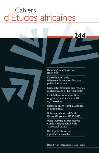Cahiers d'études africaines, 244 - Varia -  Collectif - broché