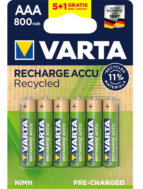 VARTA RECHARGE ACCU RECYCLED 5+1 AAA 800 MAH