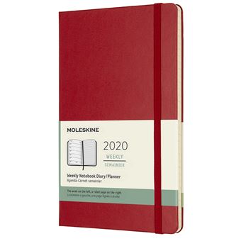 Agenda 2020 Semainier Grand Format Rouge Rigide