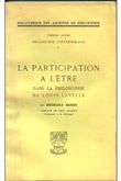 La participation a l'être dans la philosophie de Louis Lavelle