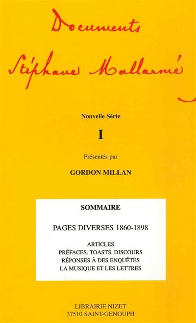 Documents Stéphane Mallarmé