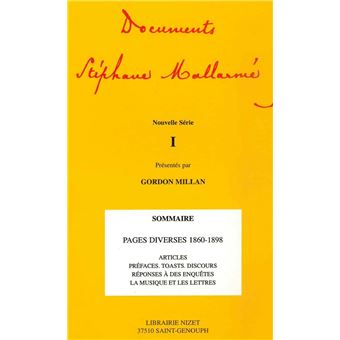 Documents Stéphane Mallarmé - Nouvelle série I
