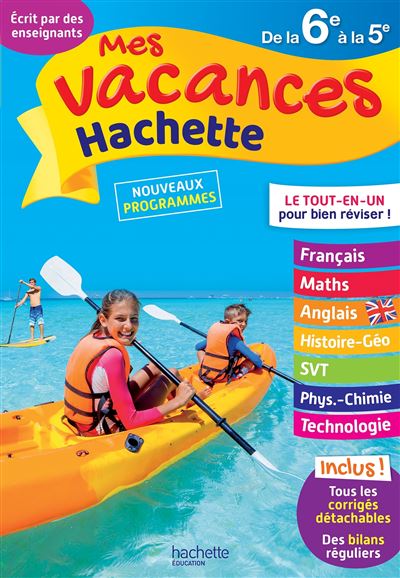 Mes vacances Hachette 6E/5E - Cahier de vacances 2020