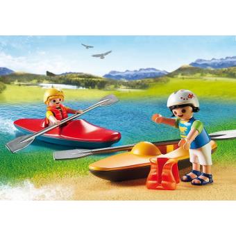 playmobil voiture famille kayak
