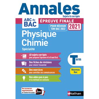 Annales BAC 2021 Physique Chimie Term - Corrigé