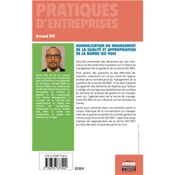Normalisation du management de la qualité et appropriation de la norme ISO 9001 - Entre théorie et pragmatisme