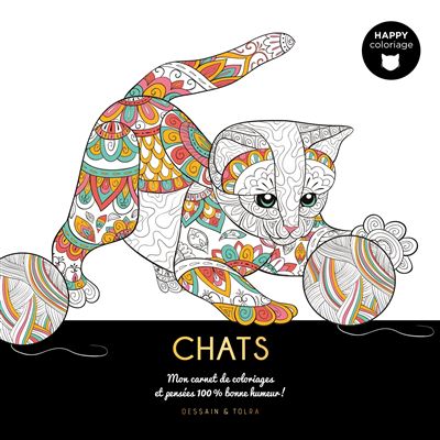 chats happy coloriage mon carnet de coloriages messages 100 bonne humeur broche collectif achat livre fnac bad sonic