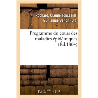 Programme du cours des maladies épidémiques