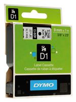 Cassette de ruban à étiqueter Dymo LabelManager D1 9 mm Noir et Blanc