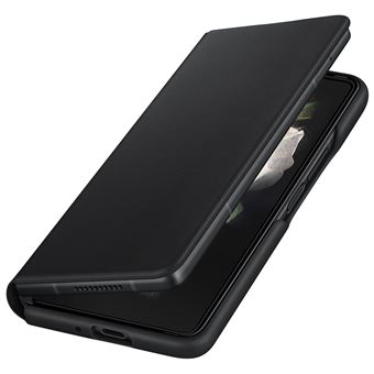 galaxy z fold3 5g leather cover black