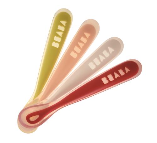 Lot de 4 cuillères 1er repas Béaba en silicone Bunny