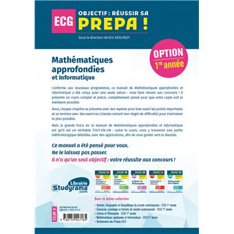Mathémathiques approfondies et Informatique, 1re année