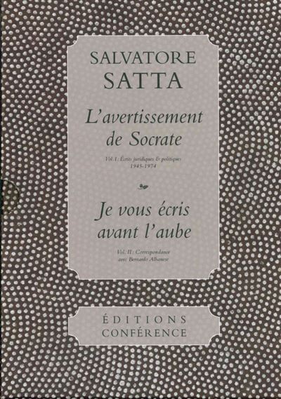 L'Avertissement de Socrate, Je vous écris avant l'aube
