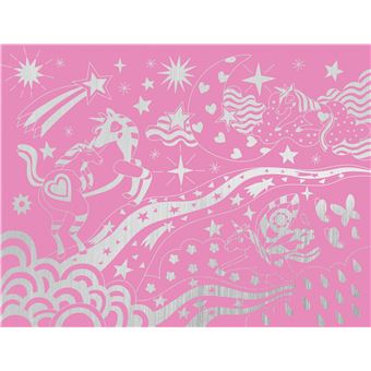 8 cartes à gratter féerie des licornes - pochette avec accessoires