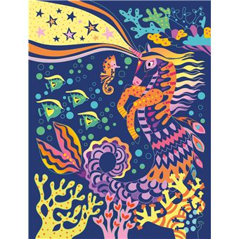 8 cartes à gratter féerie des licornes - pochette avec accessoires
