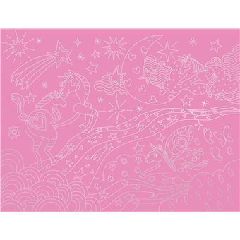 8 cartes à gratter féerie des licornes - pochette avec accessoires