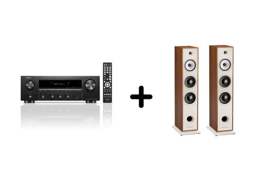 Un Ampli Denon Dra-900H Noir + Une Paire D'Enceintes Colonne Triangle Br08 Chêne