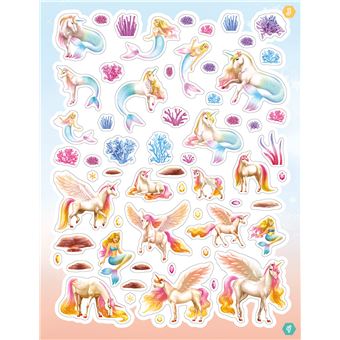 Licornes de rêve - Cahier de stickers Magie des sirènes