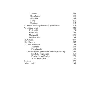 Ion Exchange Resins and Synthetic Adsorbents in Food Processing