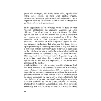 Ion Exchange Resins and Synthetic Adsorbents in Food Processing