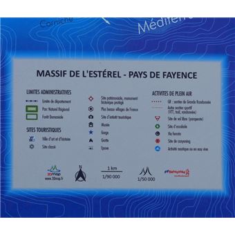 Carte en relief du massif de l'Esterel
