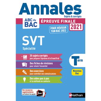 Annales Bac 2021 SVT Term - Corrigé