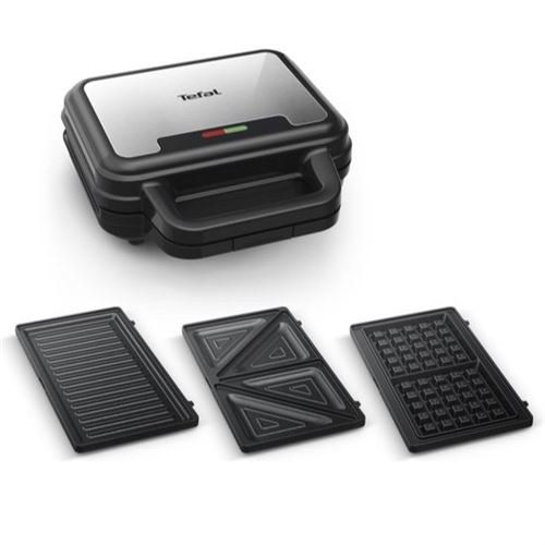 Tefal Ultra Compact Sw383D10 - Sandwich Maker / Waffle Maker / Panini Maker - 700 Watt - Acier Inoxydable