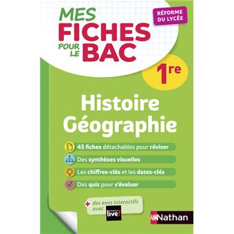 Mes Fiches Abc Pour Le Bac Histoire Géographie 1re - 